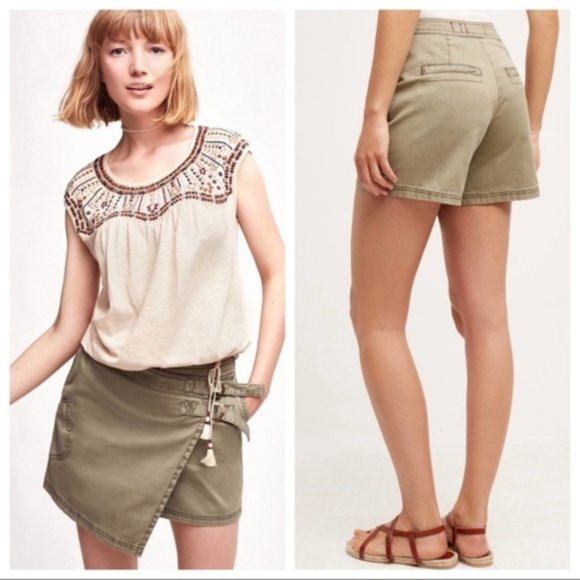 Anthropologie Pants - Anthro Hei Hei Utility Skort Army Green sz 2